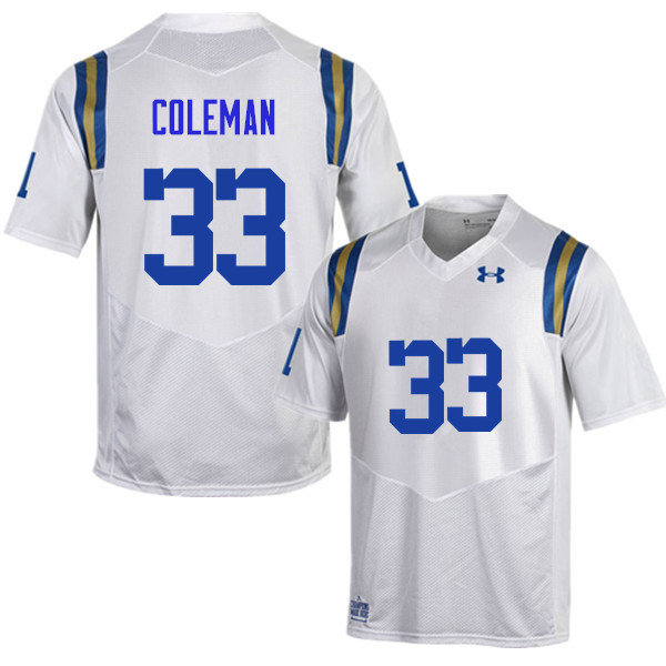 Men #33 Derrick Coleman UCLA Bruins Under Armour College Football Jerseys Sale-White - Click Image to Close